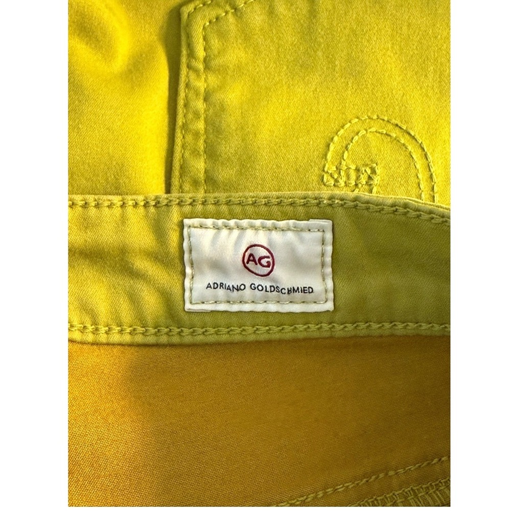 AG Adriano Goldschmied The Farrah Skinny Ankle‎ High Rise Jeans Chartreuse 4 27 - Picture 4 of 7